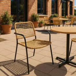 Chaises de jardin empilables en rotin naturel - G-Line