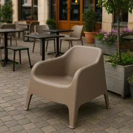 Chaise de patio Rosalie - Empilable - Taupe - G-Line