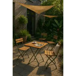 Table de patio - Bois - Fonte - H 76,5 x L 120 x P 80 cm - G-Line