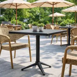 Pied de table Tossa à 3 pieds, noir, aluminium, gamme G-Line